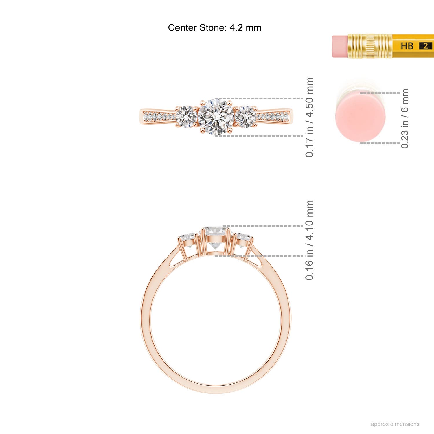 I-J, I1-I2 / 0.52 CT / 14 KT Rose Gold