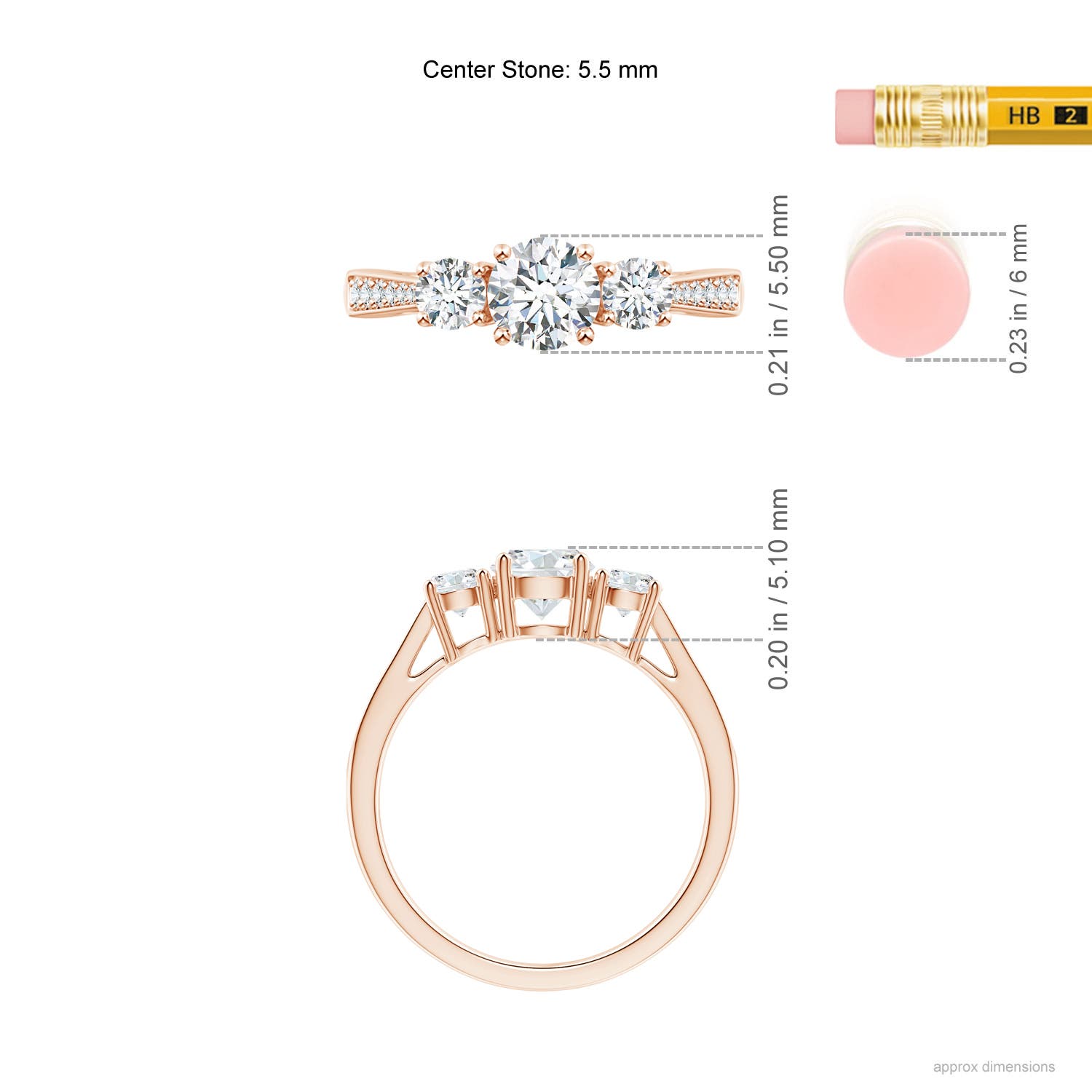 G, VS2 / 1.04 CT / 14 KT Rose Gold