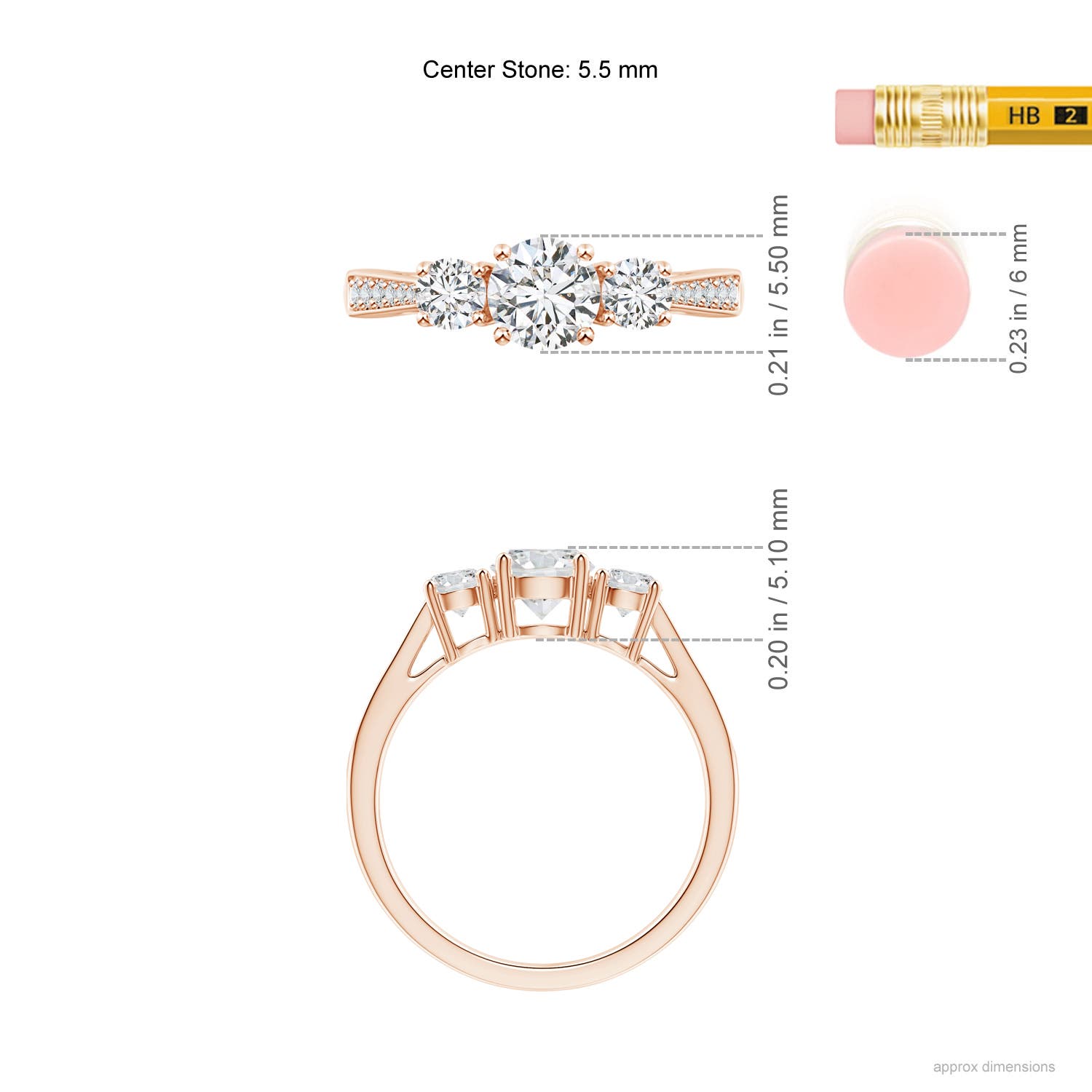 H, SI2 / 1.04 CT / 14 KT Rose Gold