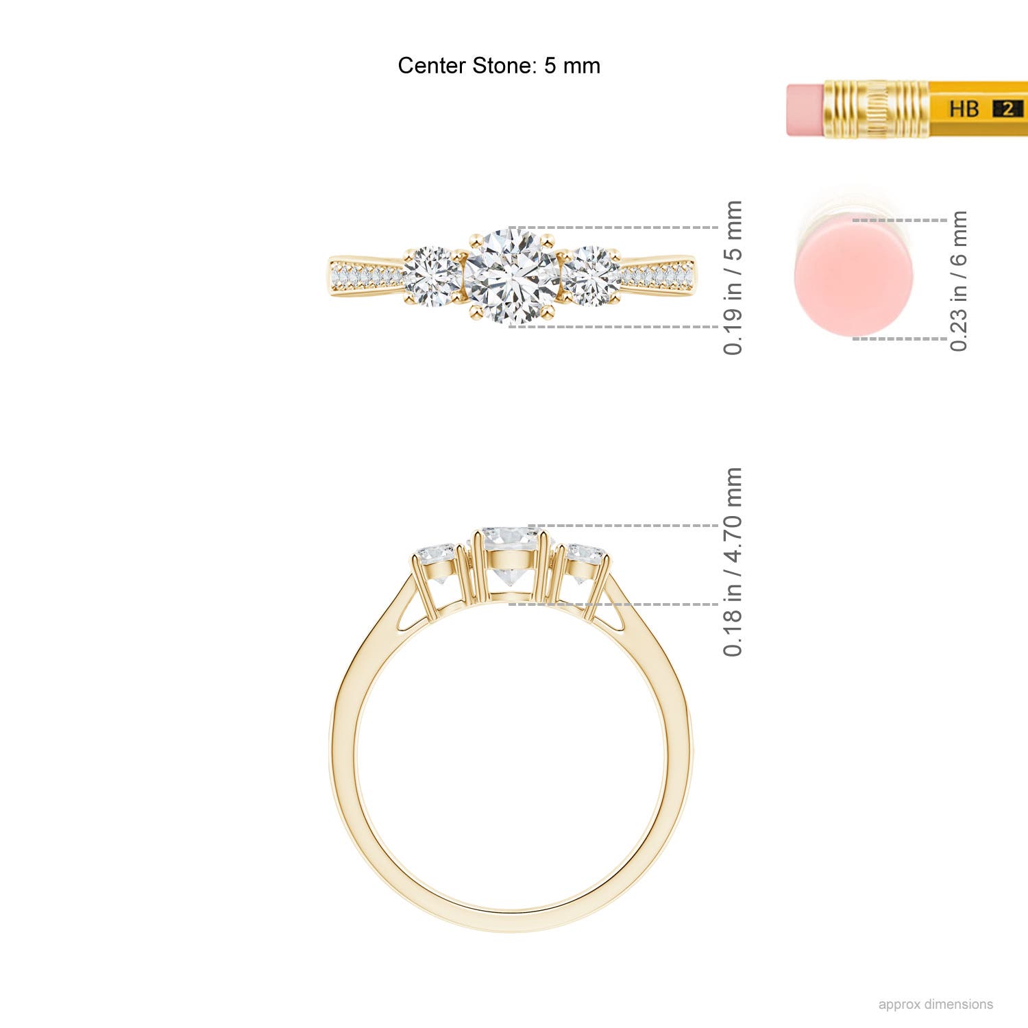 H, SI2 / 0.75 CT / 14 KT Yellow Gold