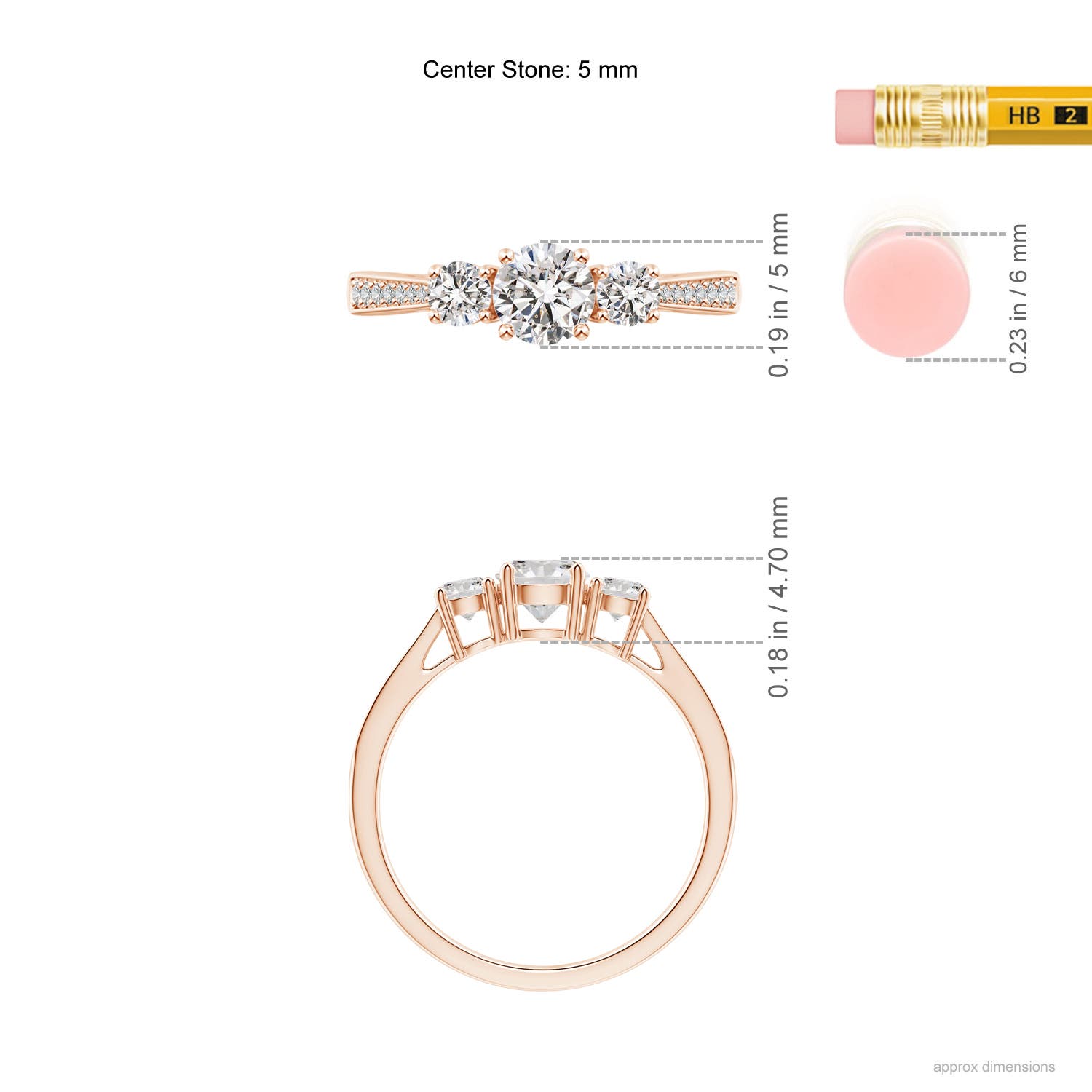 I-J, I1-I2 / 0.75 CT / 14 KT Rose Gold