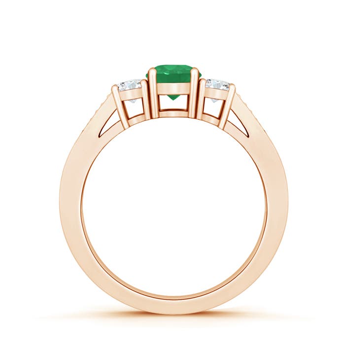 A - Emerald / 0.73 CT / 14 KT Rose Gold