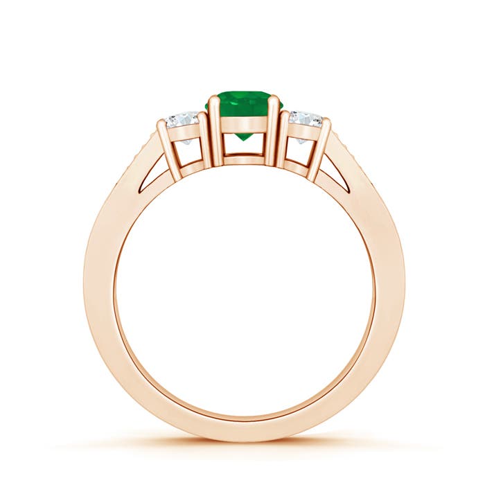 AA - Emerald / 0.73 CT / 14 KT Rose Gold