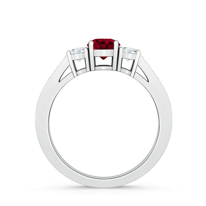 AAAA - Garnet / 0.88 CT / 14 KT White Gold