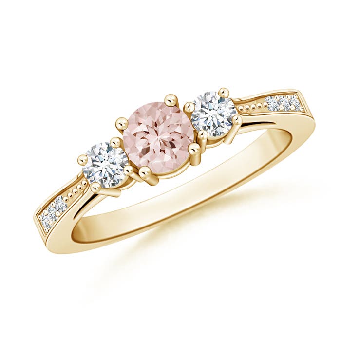 AA - Morganite / 0.7 CT / 14 KT Yellow Gold