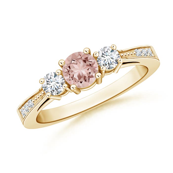 AAAA - Morganite / 0.7 CT / 14 KT Yellow Gold