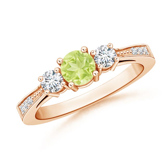 A - Peridot / 0.83 CT / 14 KT Rose Gold