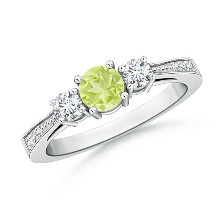 A - Peridot / 0.83 CT / 14 KT White Gold