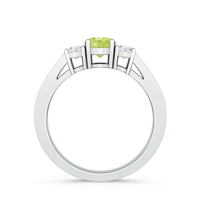 A - Peridot / 0.83 CT / 14 KT White Gold