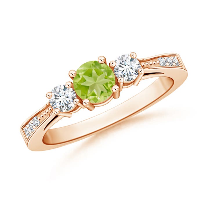 AA - Peridot / 0.83 CT / 14 KT Rose Gold