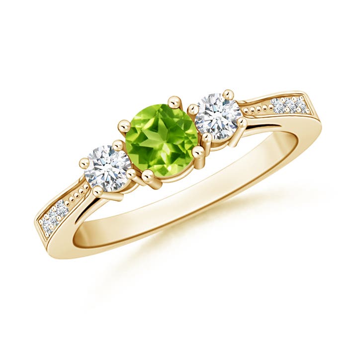 AAA - Peridot / 0.83 CT / 14 KT Yellow Gold