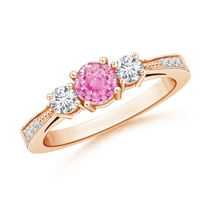 A - Pink Sapphire / 0.88 CT / 14 KT Rose Gold