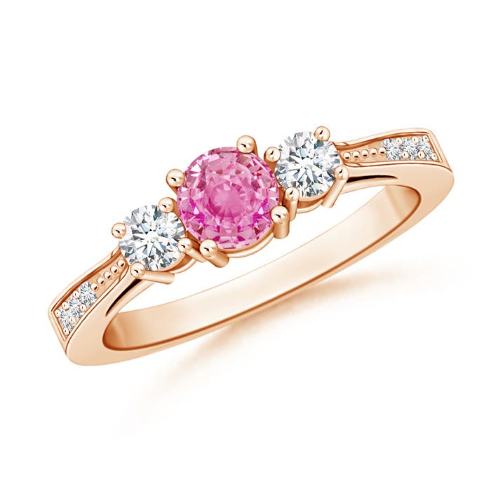 AA - Pink Sapphire / 0.88 CT / 14 KT Rose Gold