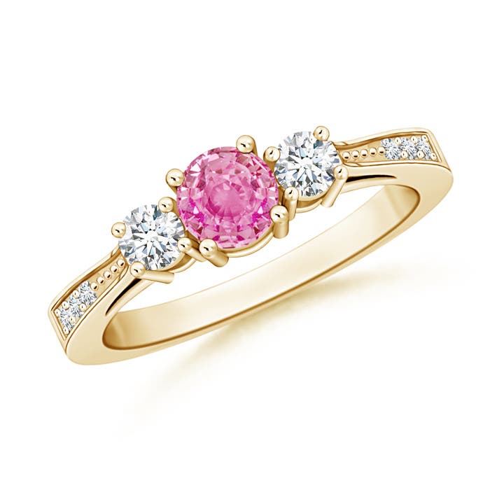 AA - Pink Sapphire / 0.88 CT / 14 KT Yellow Gold