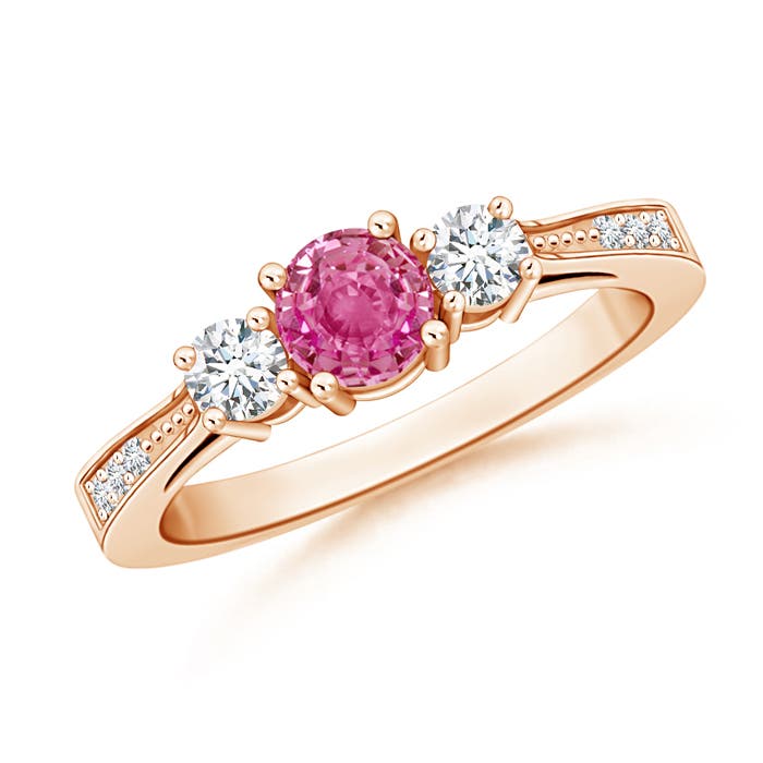 AAA - Pink Sapphire / 0.88 CT / 14 KT Rose Gold