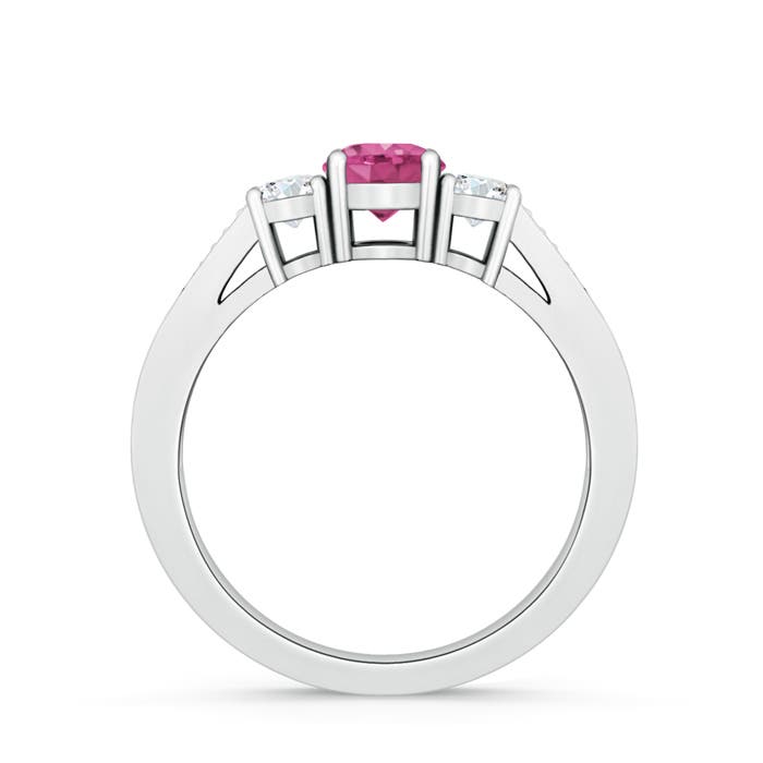 AAAA - Pink Sapphire / 0.88 CT / 14 KT White Gold