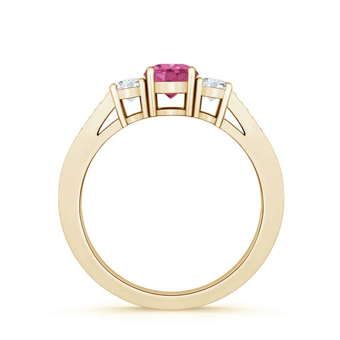 AAAA - Pink Sapphire / 0.88 CT / 14 KT Yellow Gold