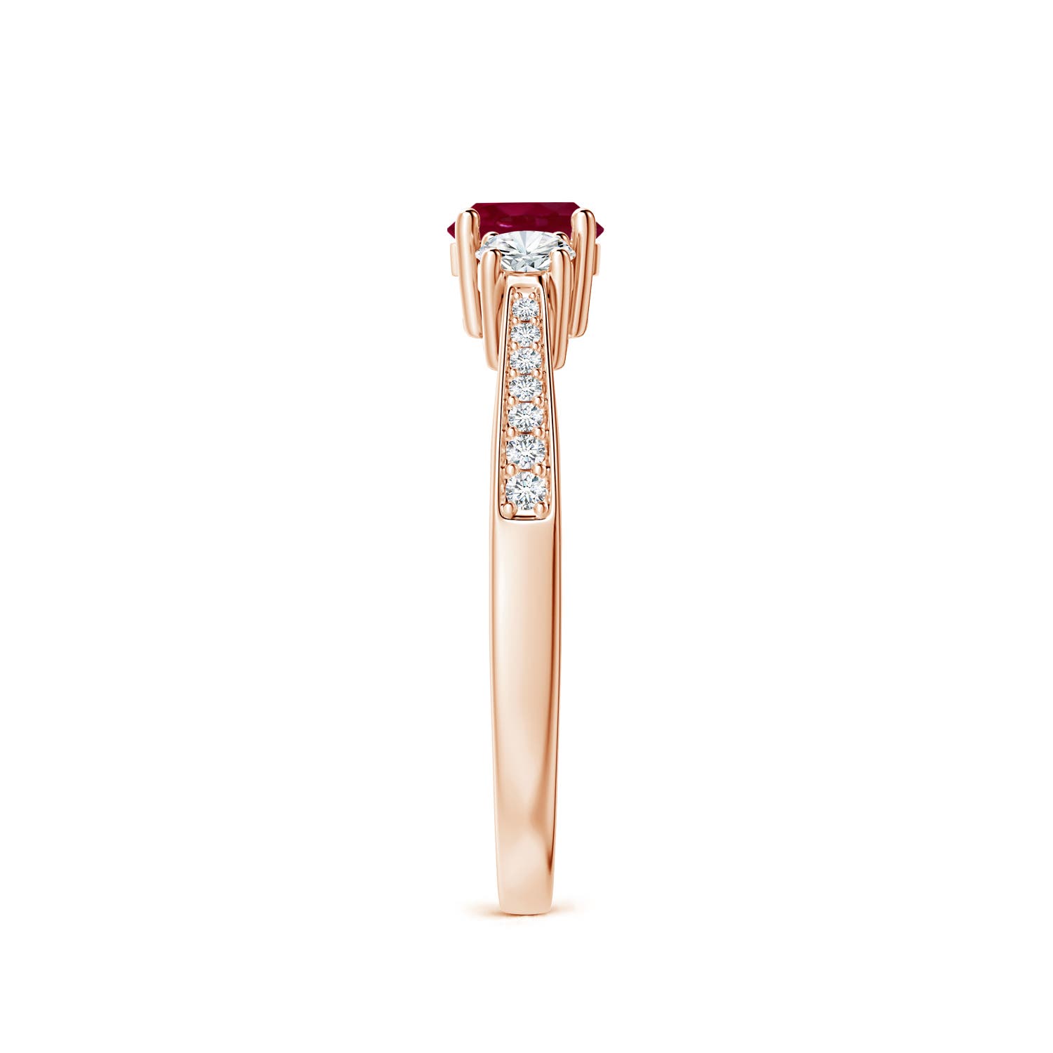 A - Ruby / 0.88 CT / 14 KT Rose Gold