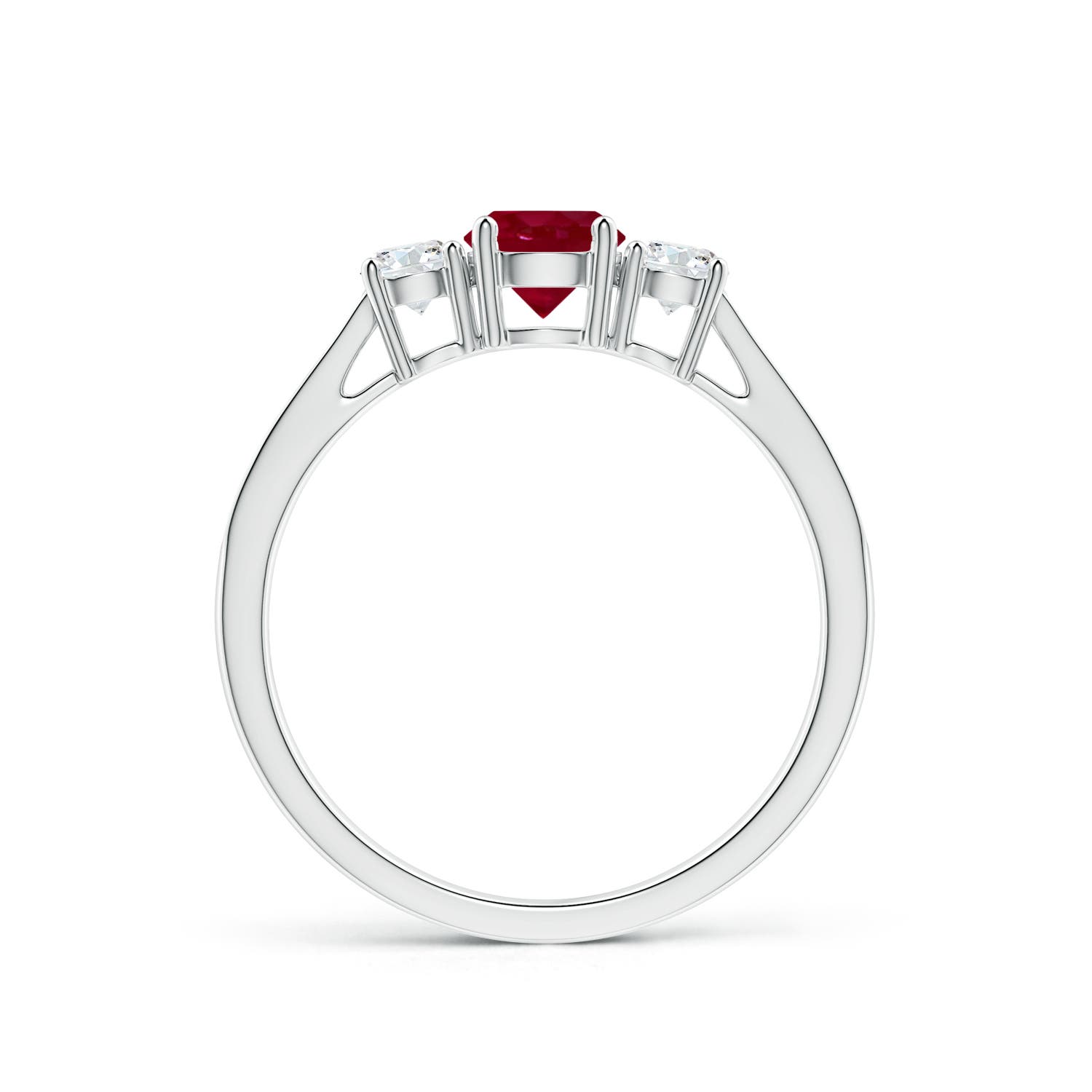 AA - Ruby / 0.88 CT / 14 KT White Gold