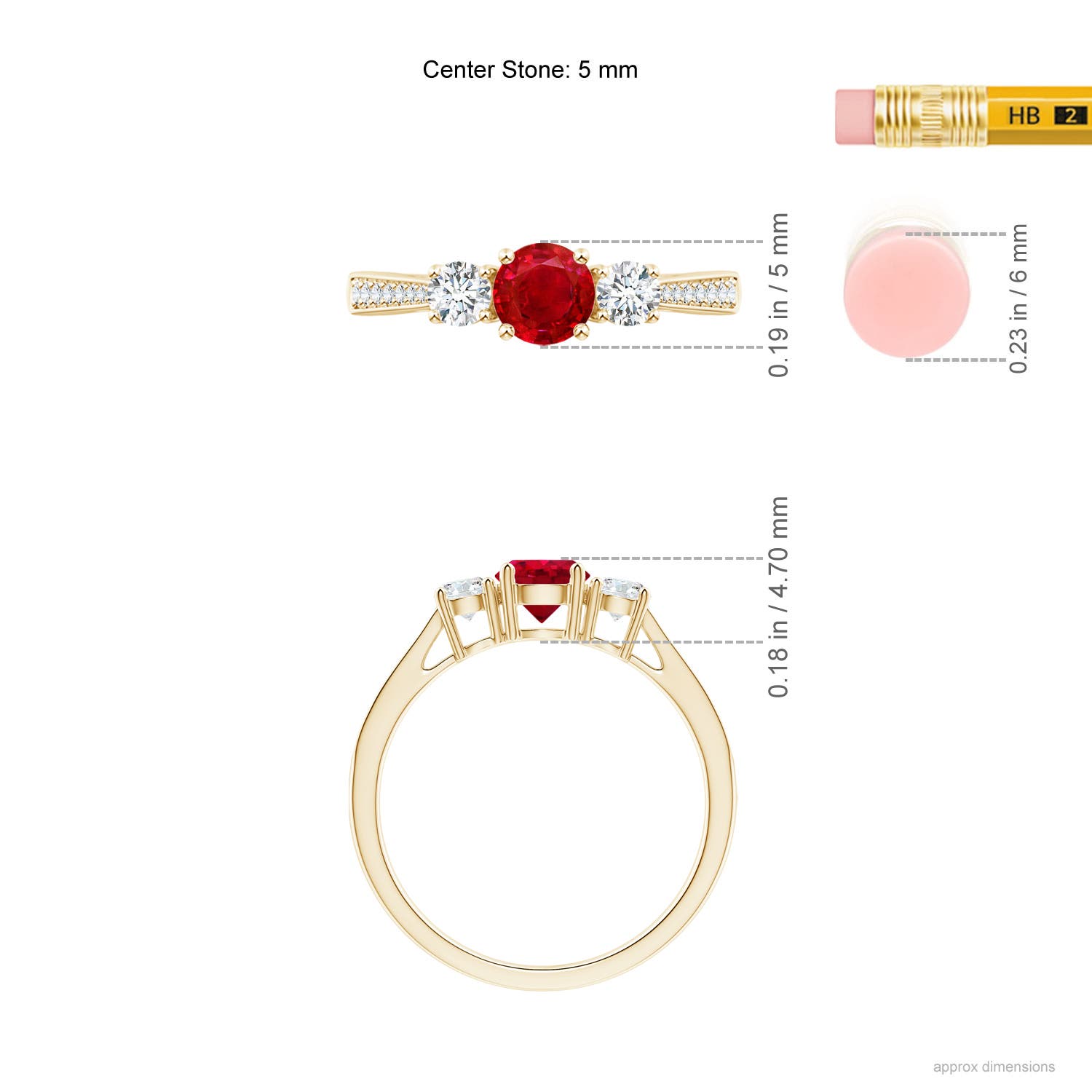 AAA - Ruby / 0.88 CT / 14 KT Yellow Gold