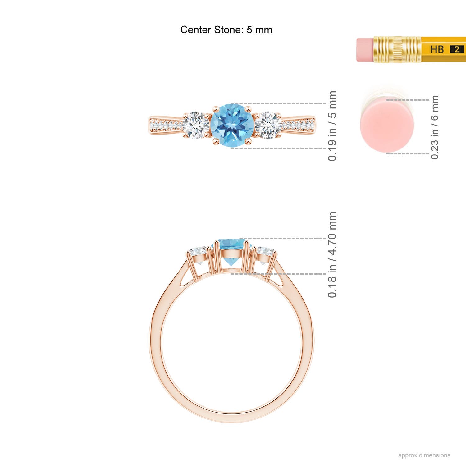 A - Swiss Blue Topaz / 0.88 CT / 14 KT Rose Gold