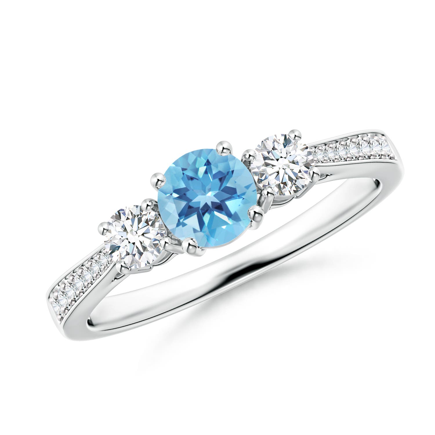 A - Swiss Blue Topaz / 0.88 CT / 14 KT White Gold