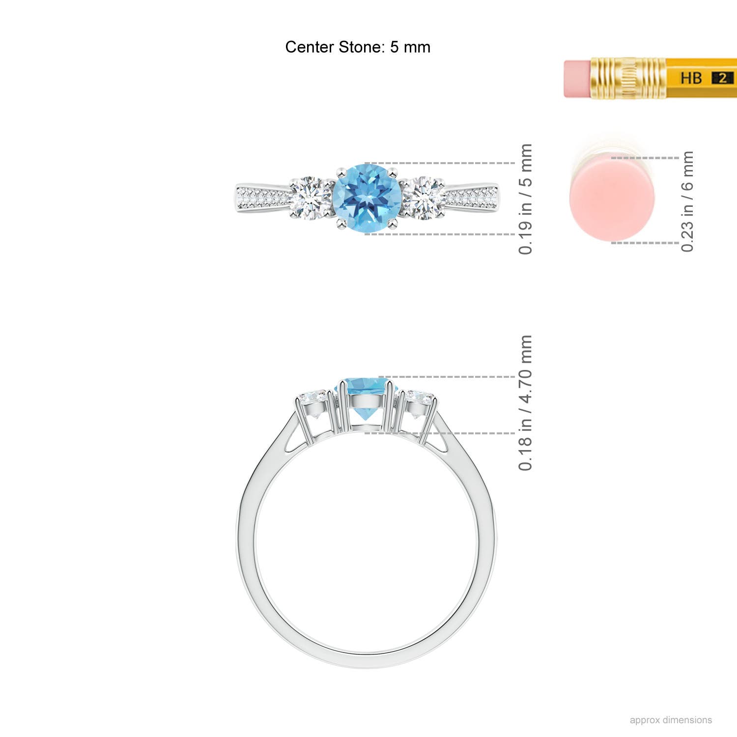 A - Swiss Blue Topaz / 0.88 CT / 14 KT White Gold