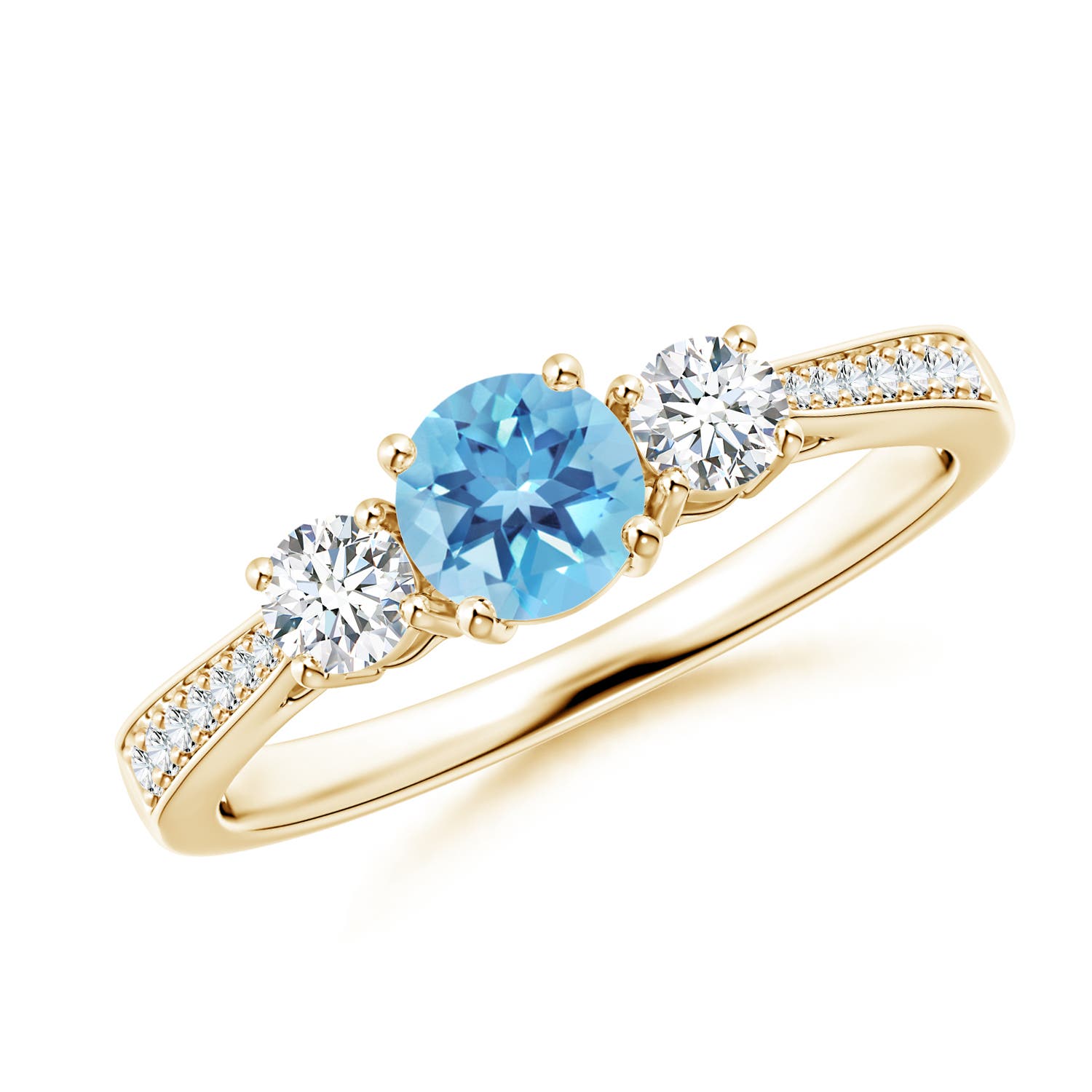 A - Swiss Blue Topaz / 0.88 CT / 14 KT Yellow Gold