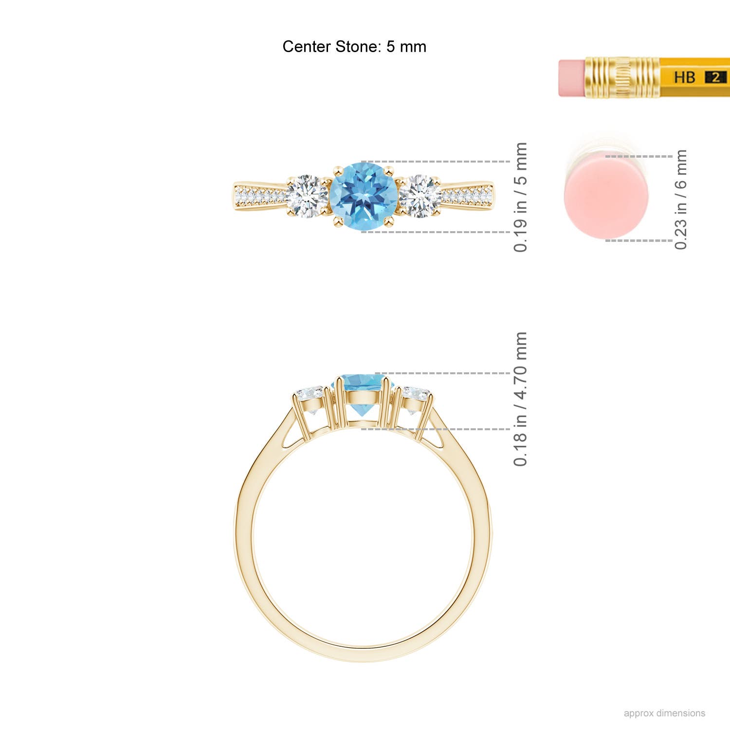 A - Swiss Blue Topaz / 0.88 CT / 14 KT Yellow Gold