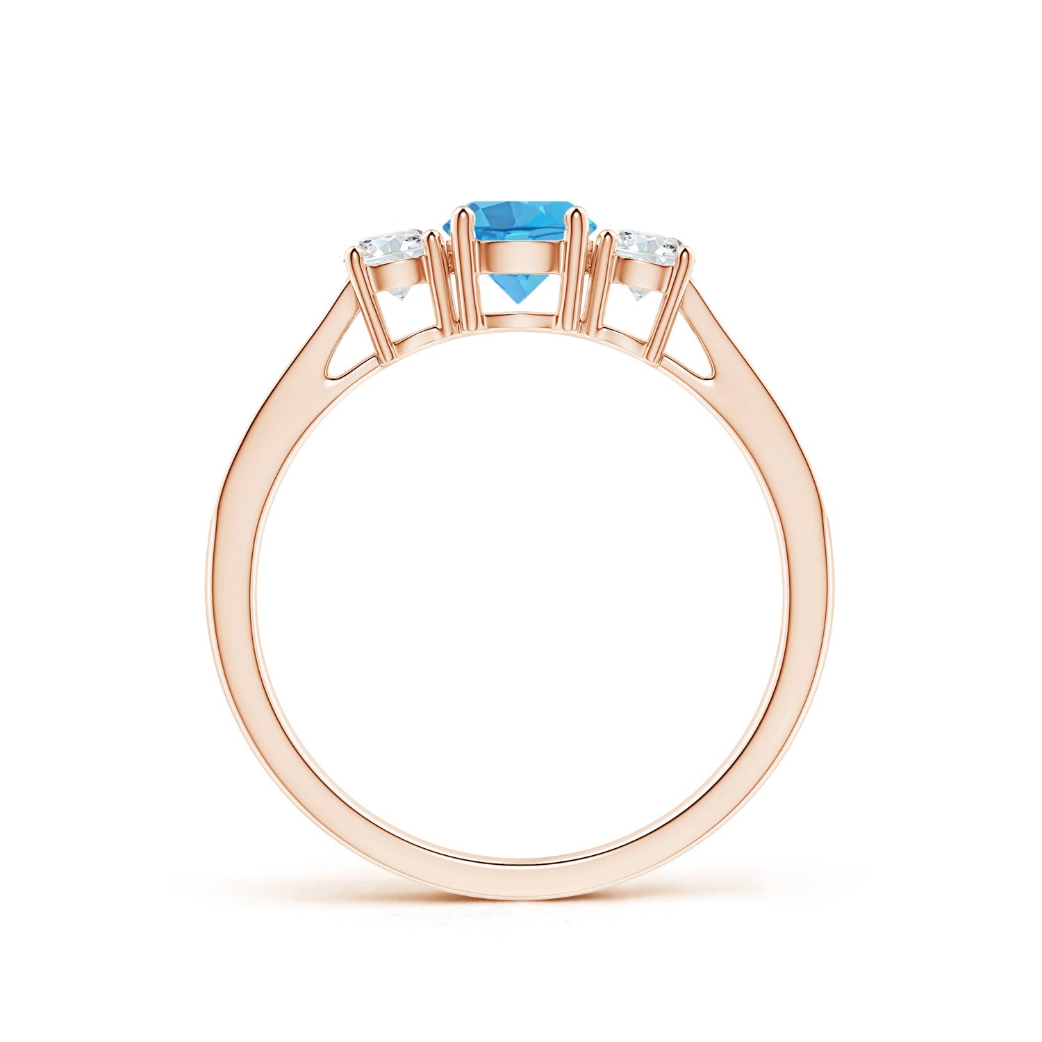 AA - Swiss Blue Topaz / 0.88 CT / 14 KT Rose Gold