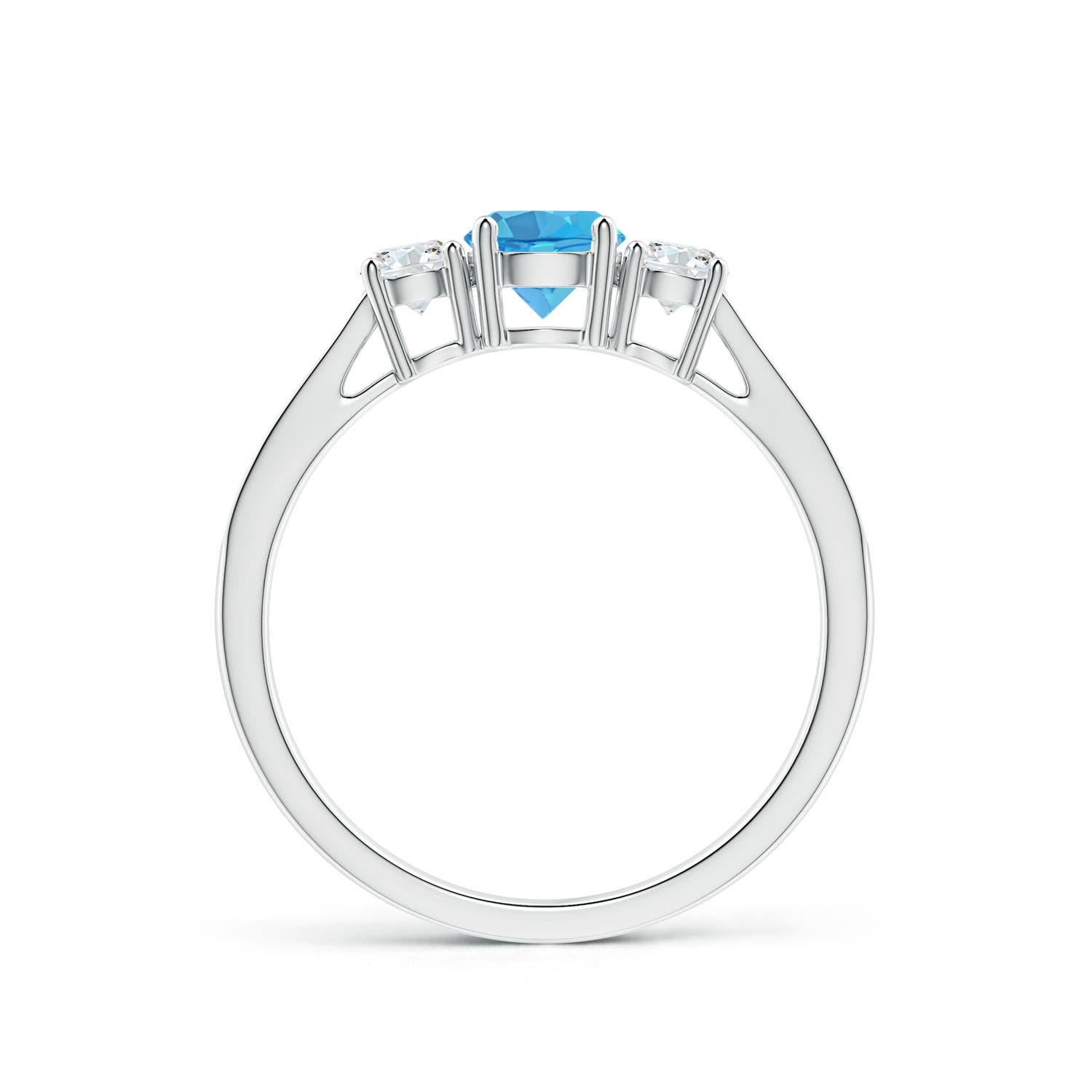 AA - Swiss Blue Topaz / 0.88 CT / 14 KT White Gold