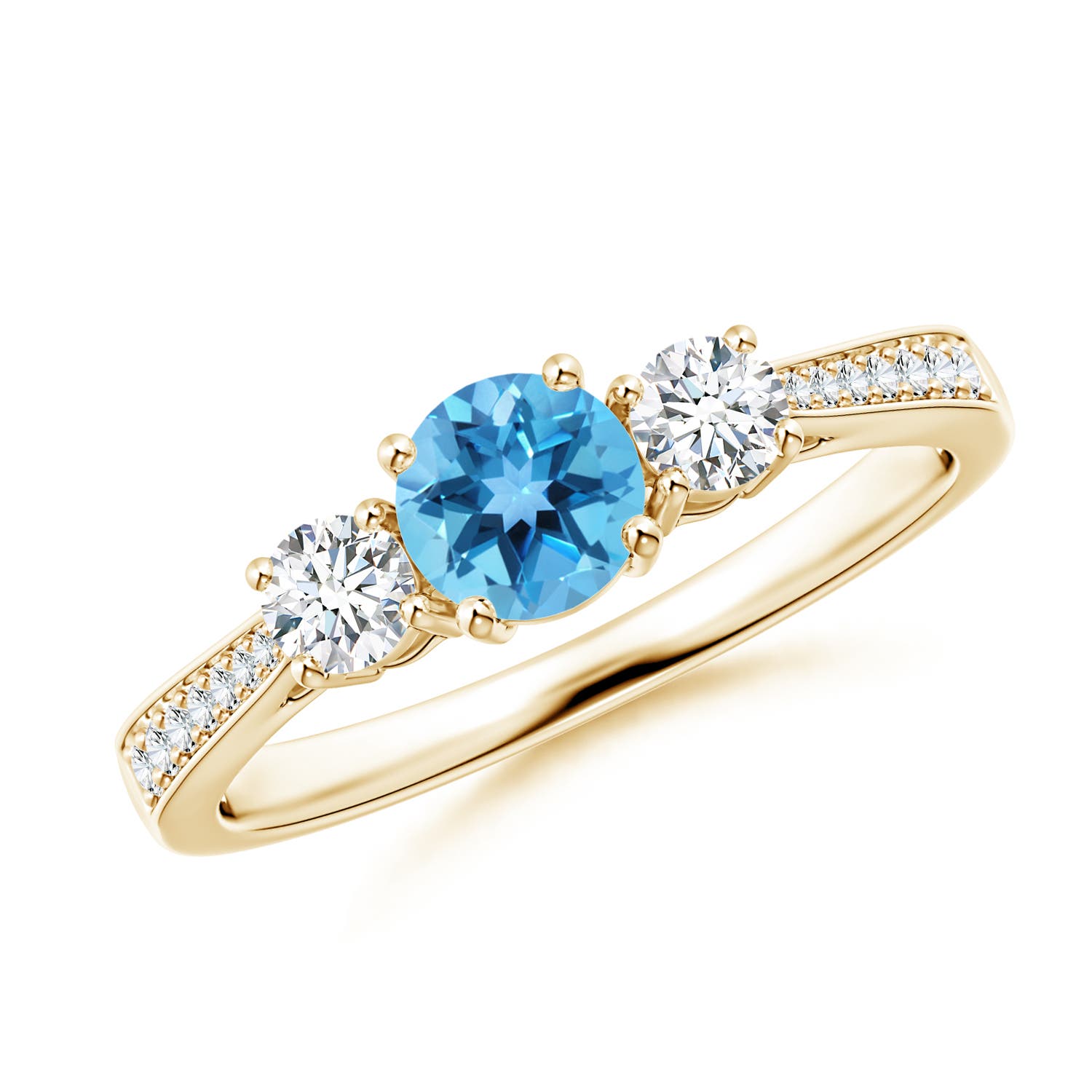 AA - Swiss Blue Topaz / 0.88 CT / 14 KT Yellow Gold