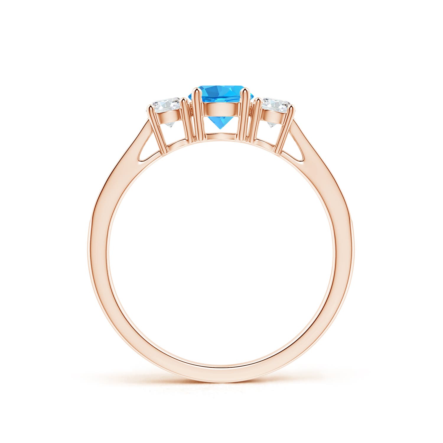 AAA - Swiss Blue Topaz / 0.88 CT / 14 KT Rose Gold