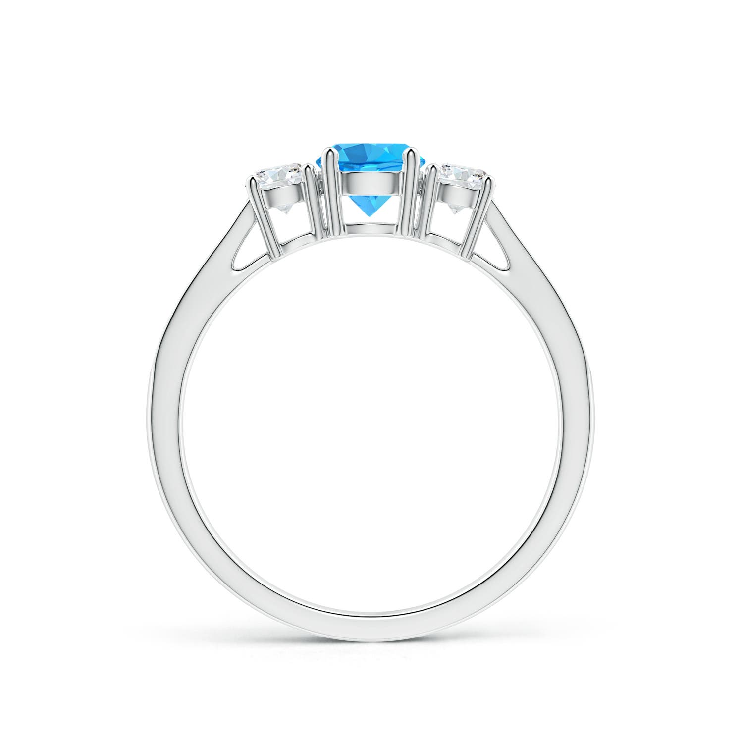 AAA - Swiss Blue Topaz / 0.88 CT / 14 KT White Gold