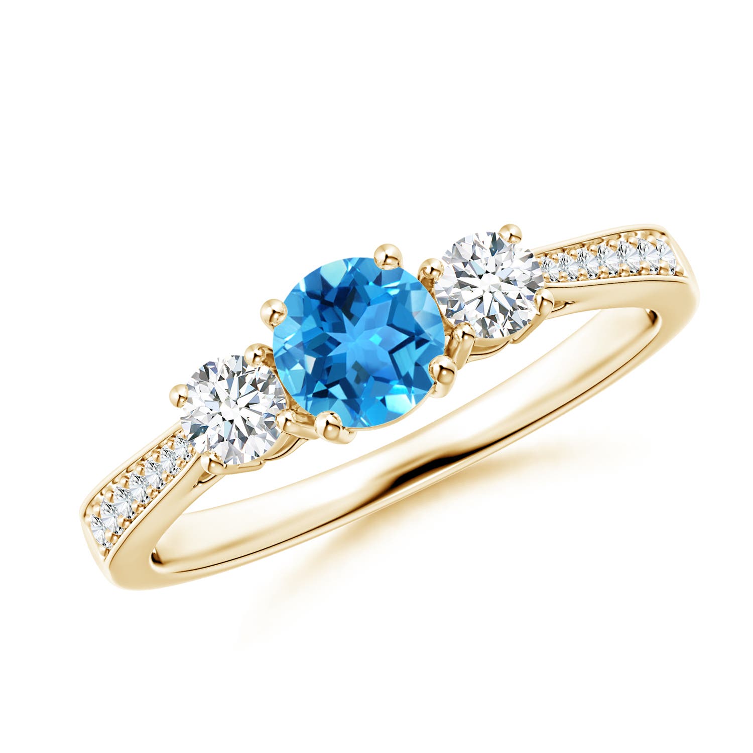 AAA - Swiss Blue Topaz / 0.88 CT / 14 KT Yellow Gold