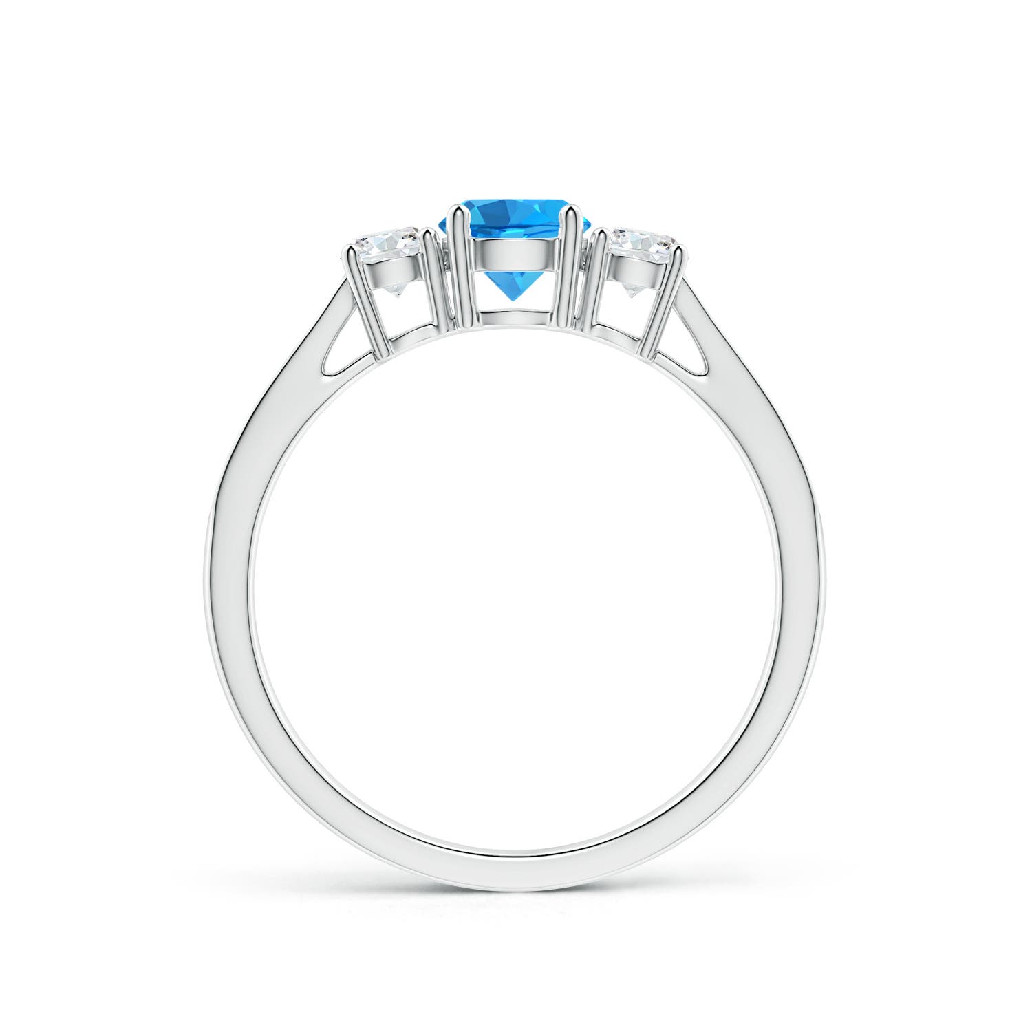 AAAA - Swiss Blue Topaz / 0.88 CT / 14 KT White Gold