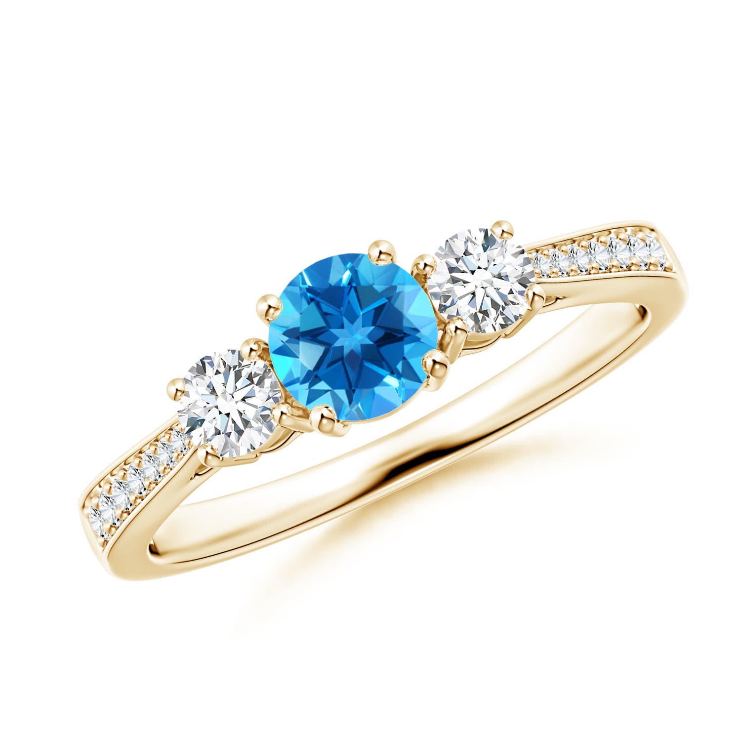 AAAA - Swiss Blue Topaz / 0.88 CT / 14 KT Yellow Gold