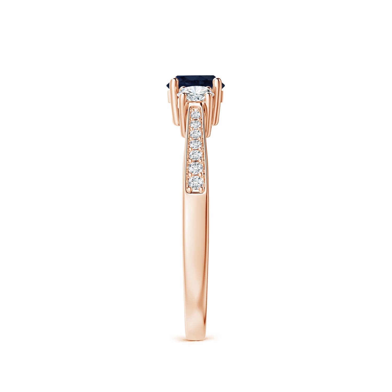 A - Blue Sapphire / 0.88 CT / 14 KT Rose Gold