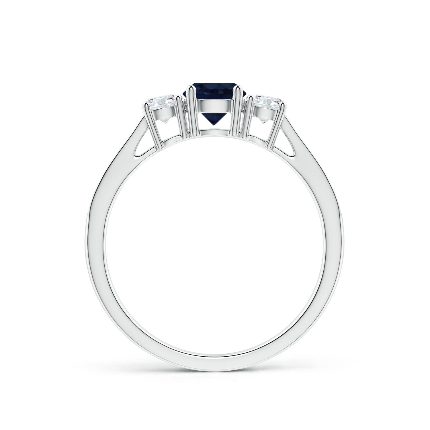 A - Blue Sapphire / 0.88 CT / 14 KT White Gold