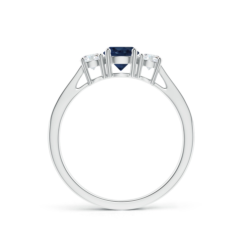 5mm AA Cathedral Three Stone Sapphire & Diamond Engagement Ring in P950 Platinum side-1