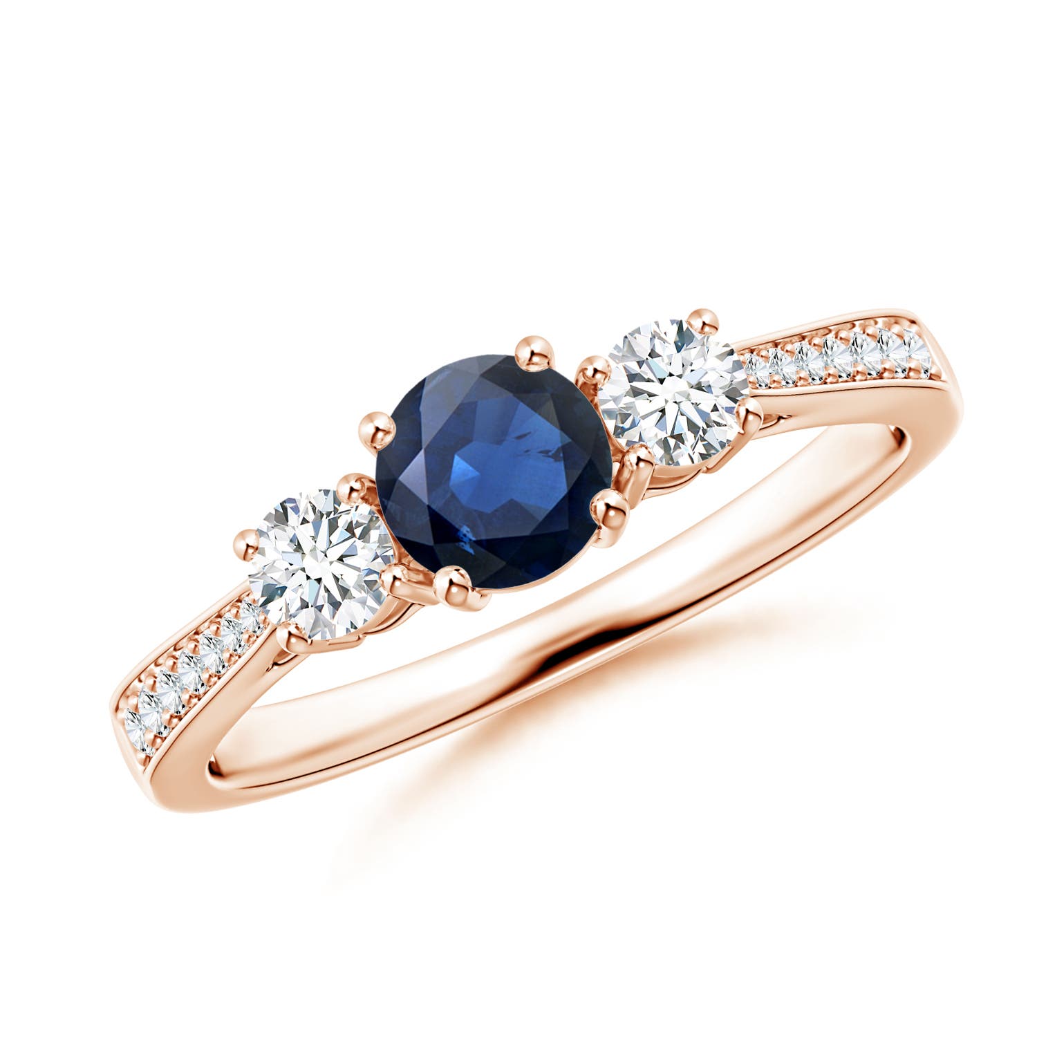 AA - Blue Sapphire / 0.88 CT / 14 KT Rose Gold