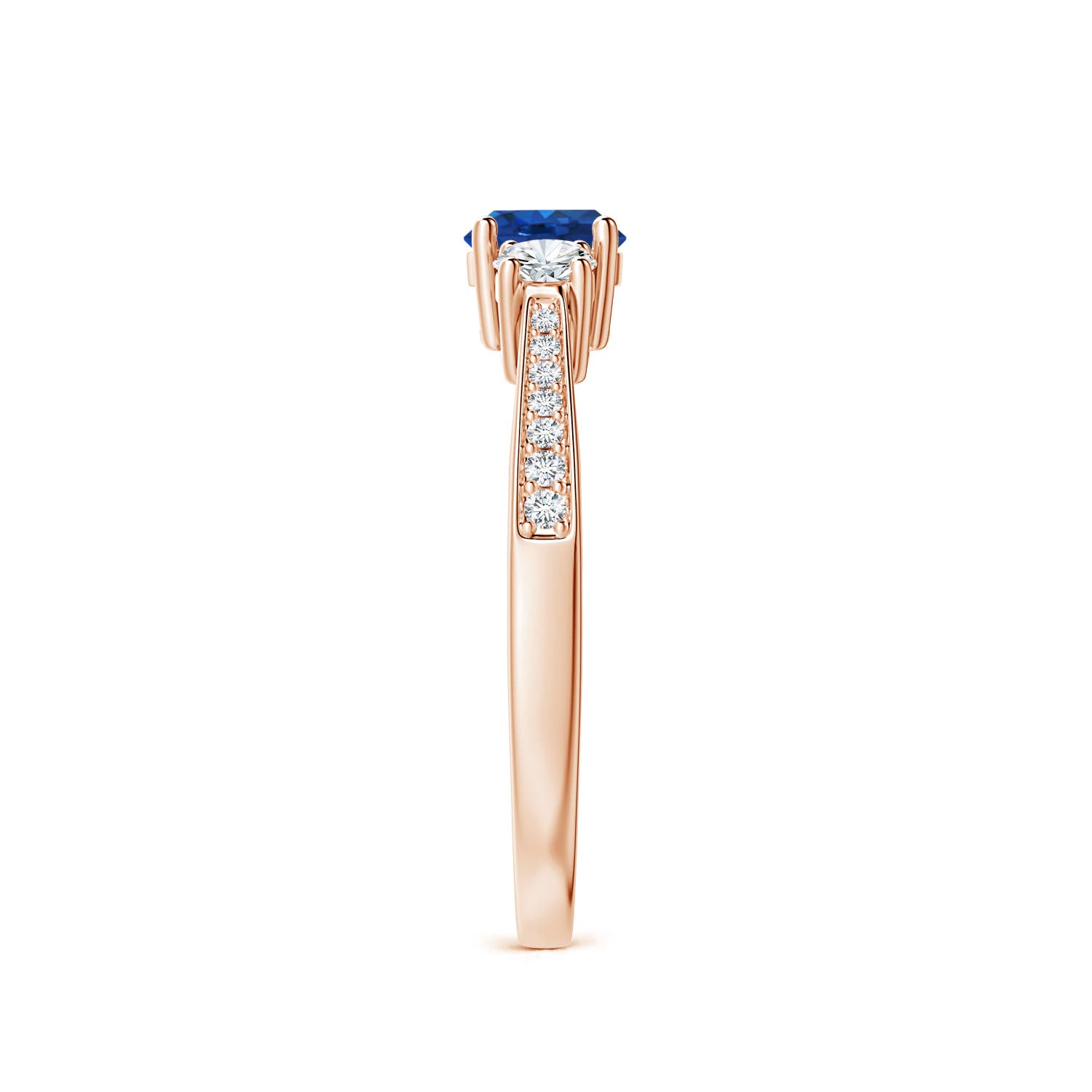 AAA - Blue Sapphire / 0.88 CT / 14 KT Rose Gold