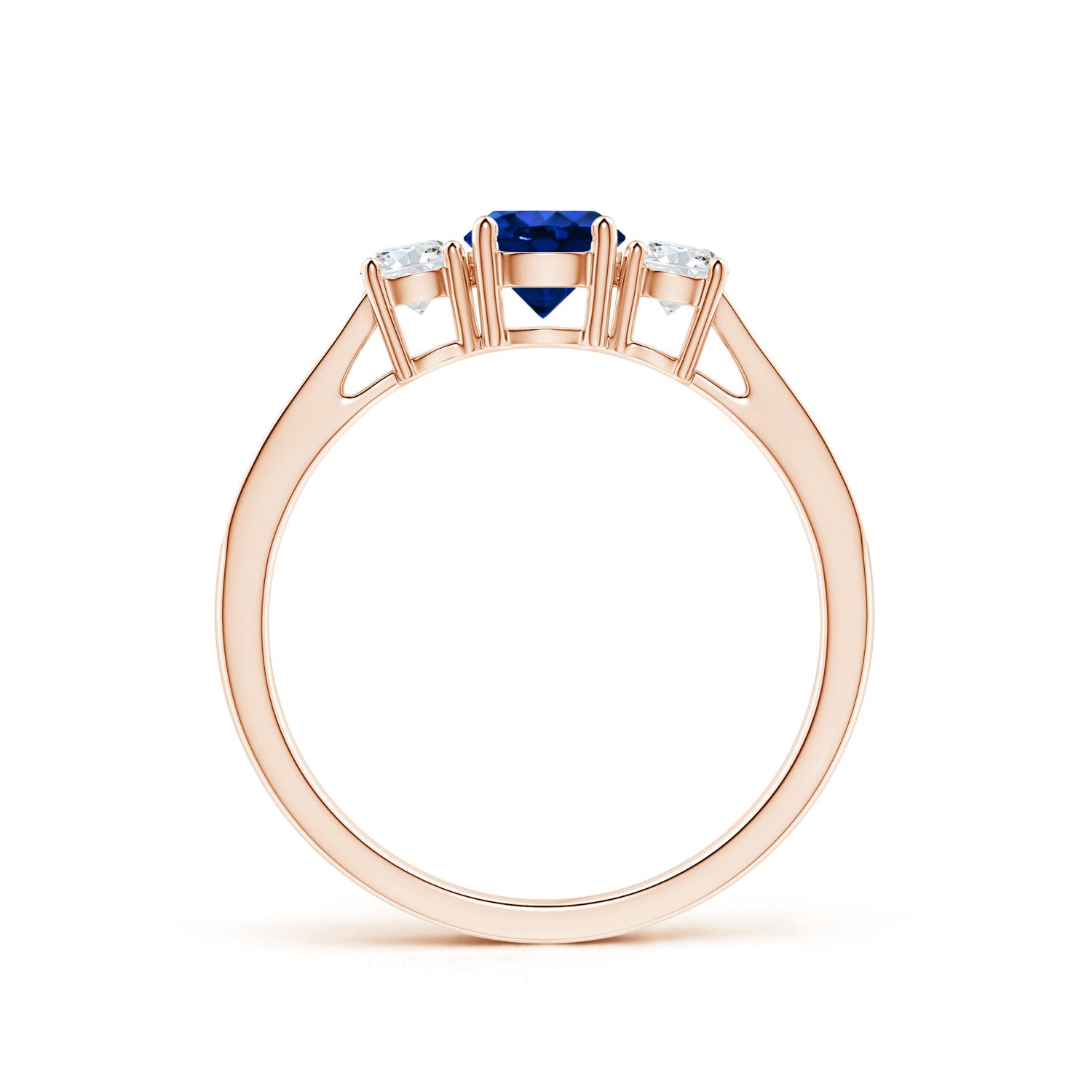 AAAA - Blue Sapphire / 0.88 CT / 14 KT Rose Gold