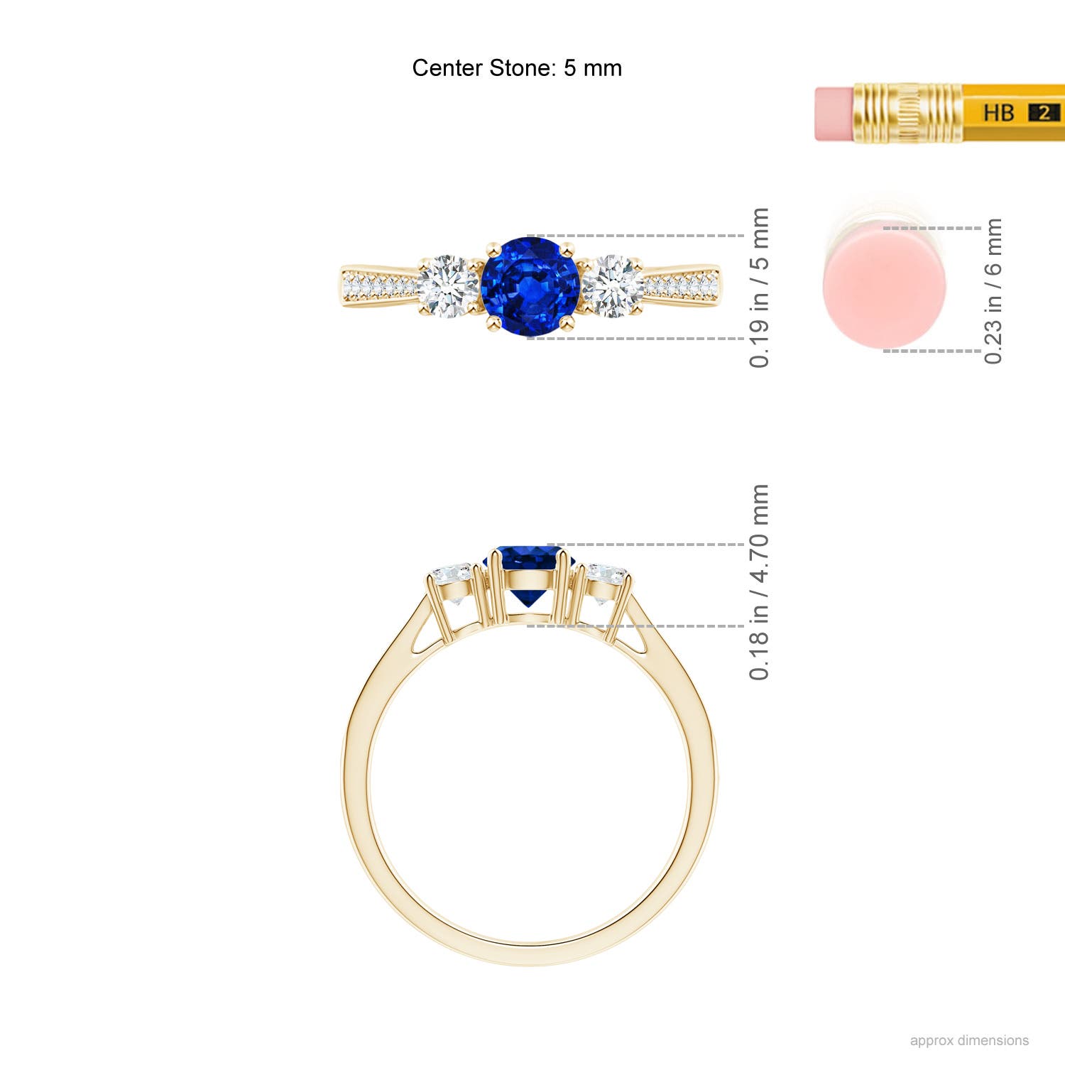 AAAA - Blue Sapphire / 0.88 CT / 14 KT Yellow Gold