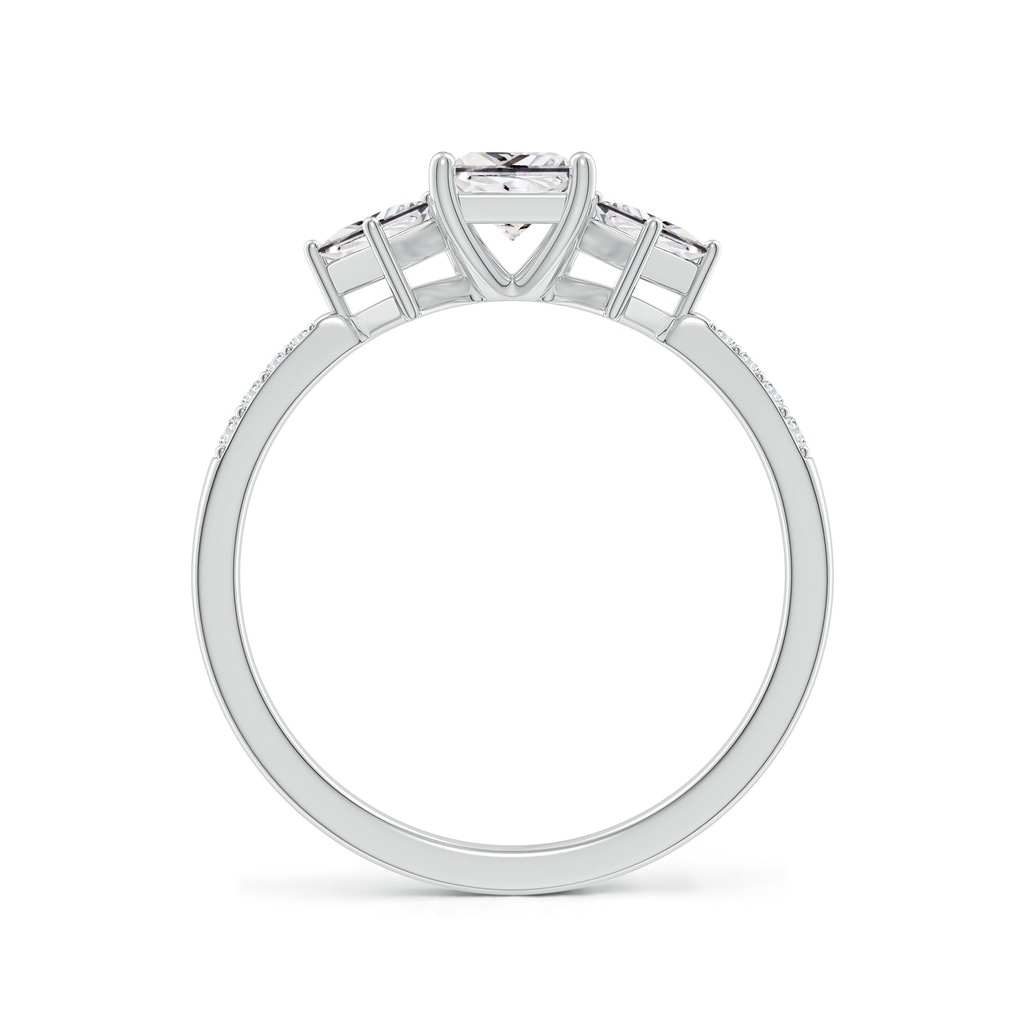 4.5mm HSI2 Three Stone Diamond Engagement Ring in White Gold Side-1