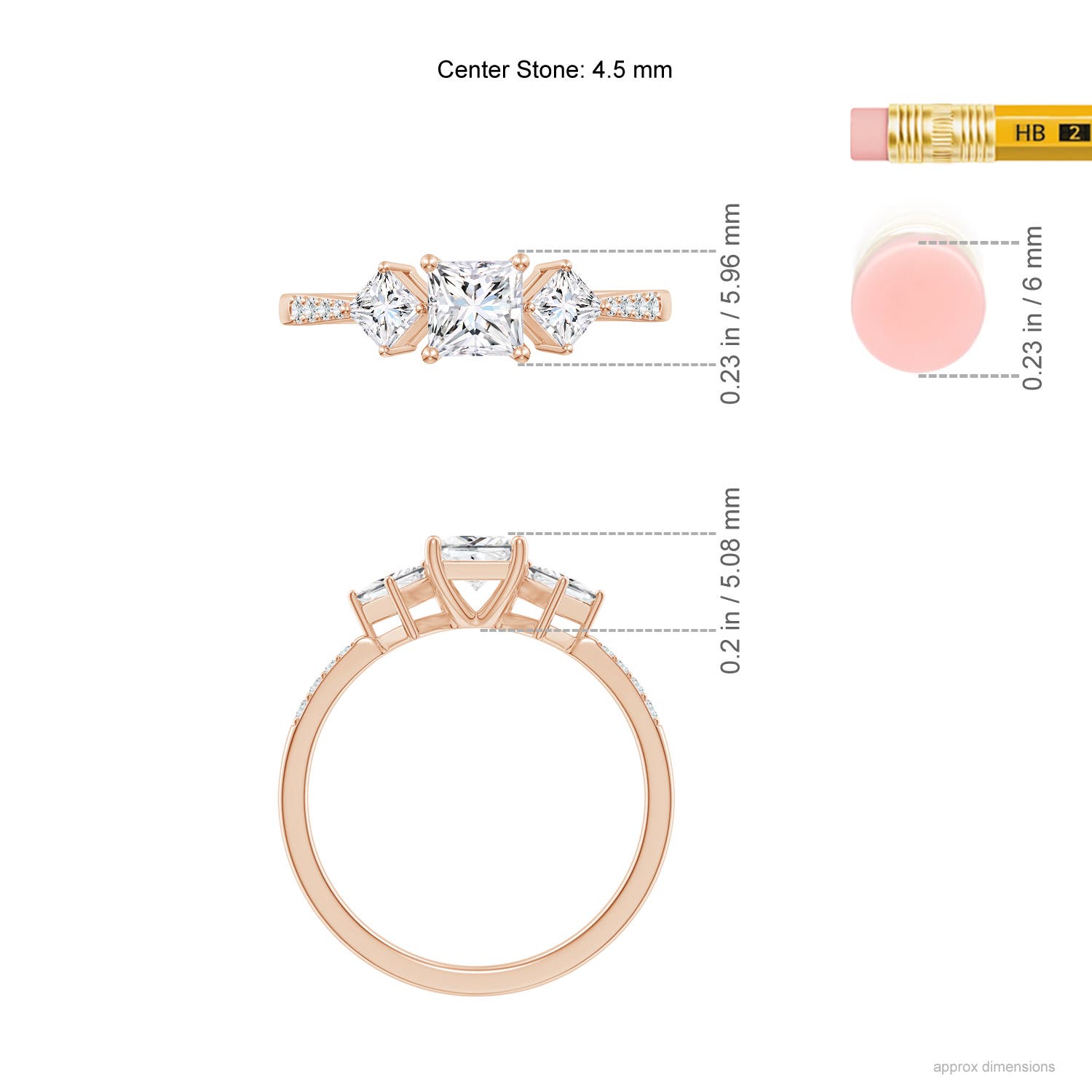 I-J, I1-I2 / 0.9 CT / 14 KT Rose Gold