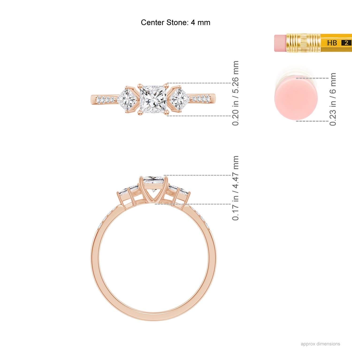 H, SI2 / 0.67 CT / 14 KT Rose Gold