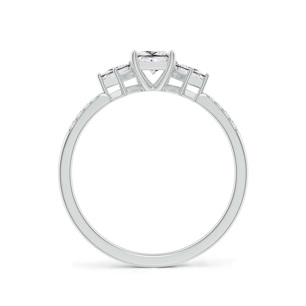 4mm HSI2 Three Stone Diamond Engagement Ring in White Gold Side-1
