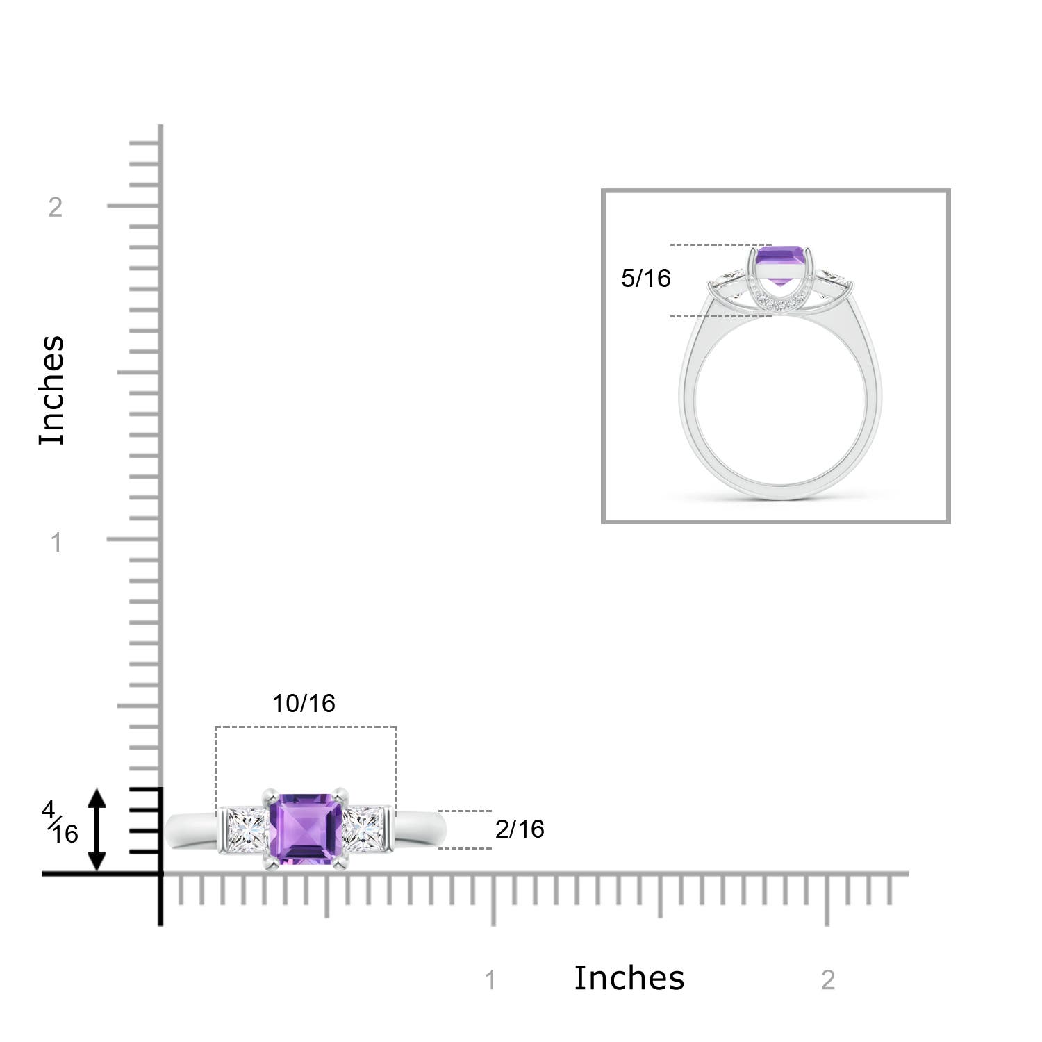 A - Amethyst / 1.79 CT / 14 KT White Gold