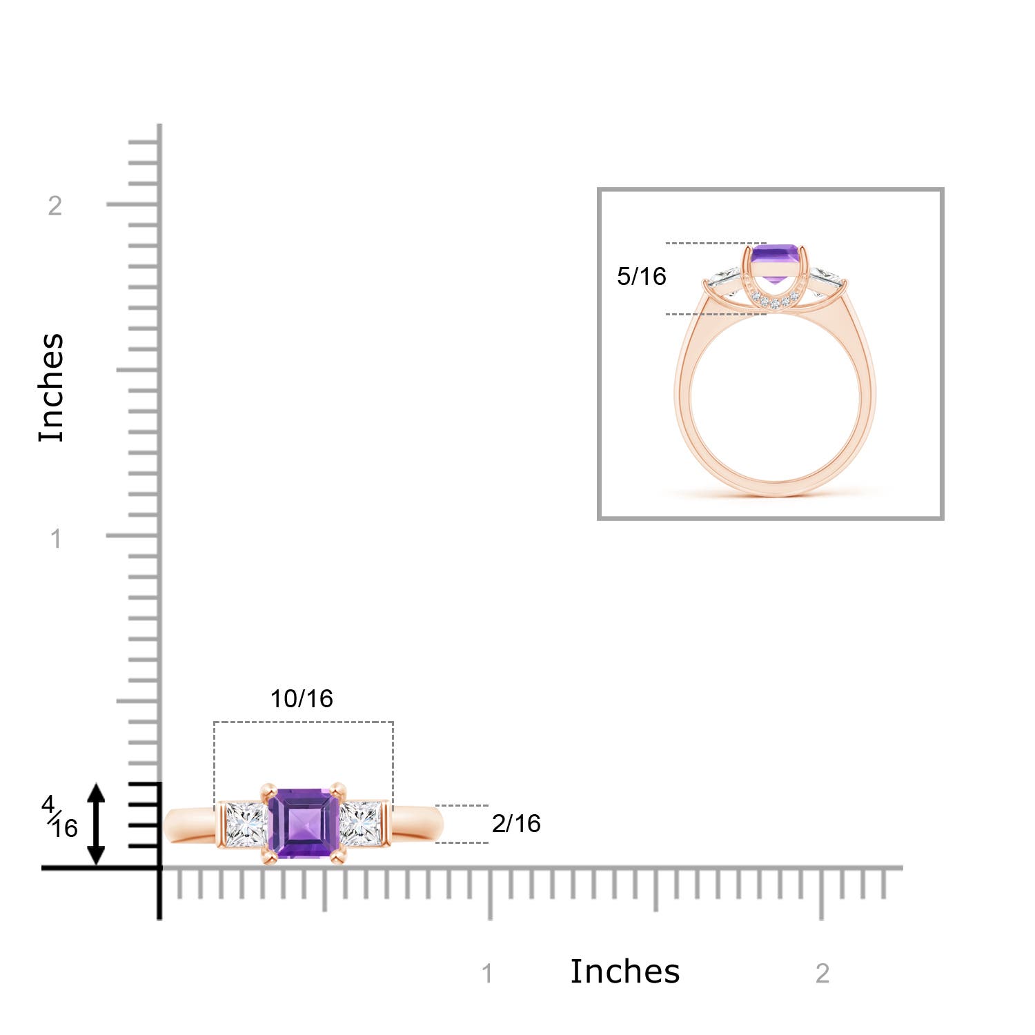 AA - Amethyst / 1.79 CT / 14 KT Rose Gold